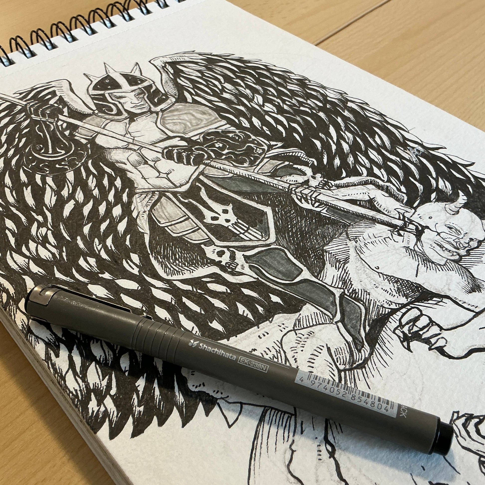 Archangel Michael, ink