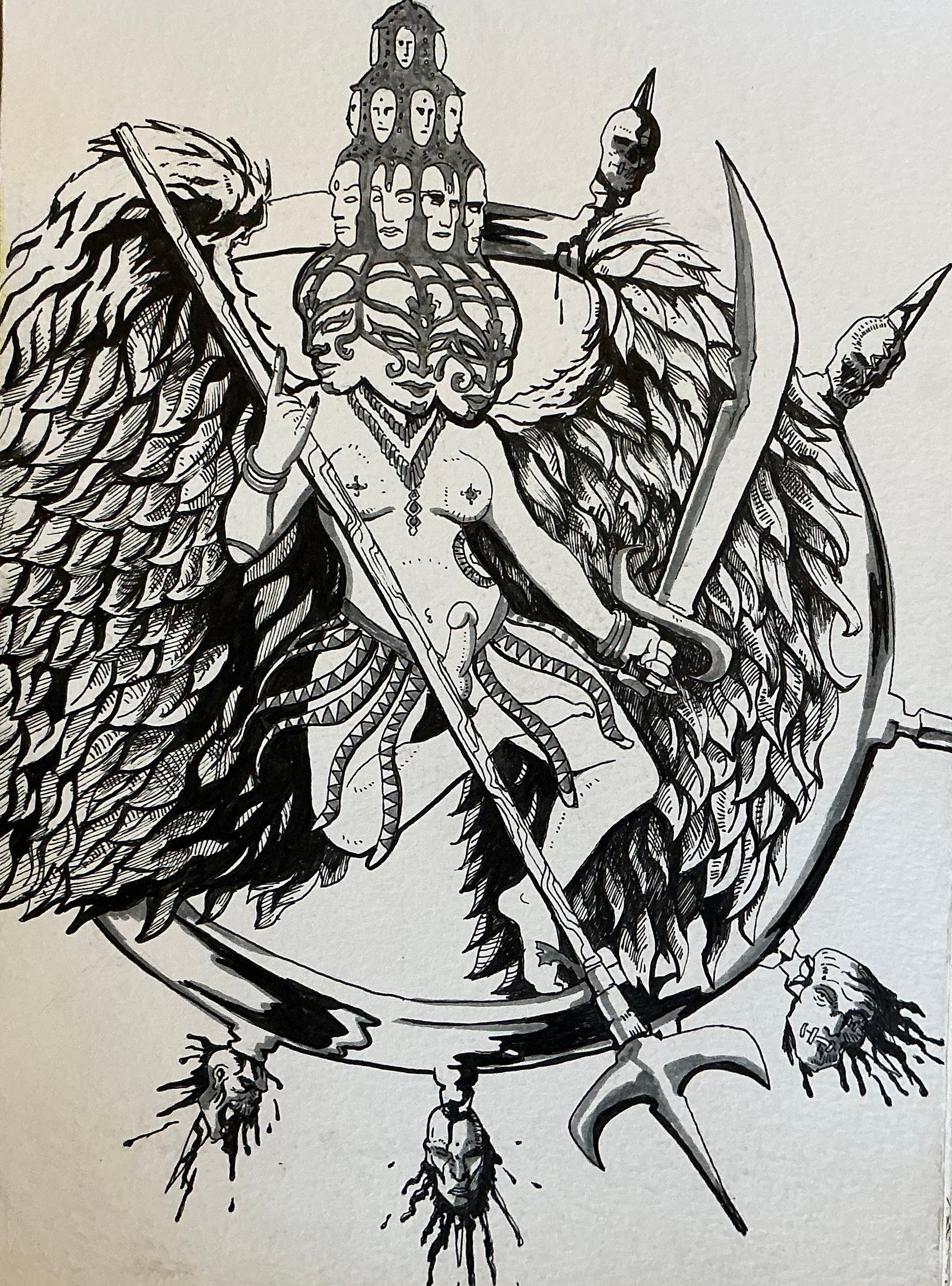 The wheel of Sorrrow and Fortune, ink