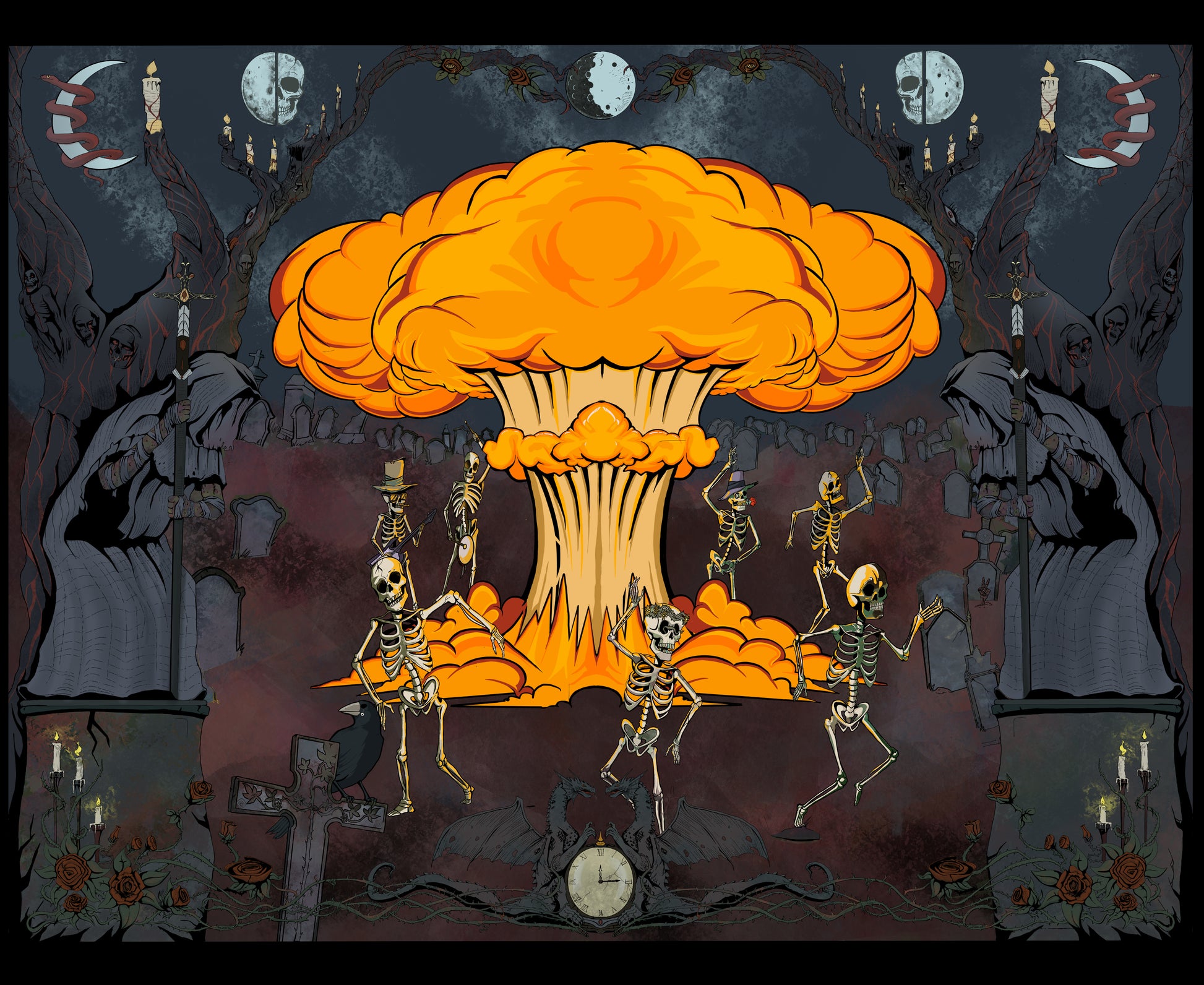 Lunar Requiem – Psychedelic Open Edition Canvas Print (40"x30")