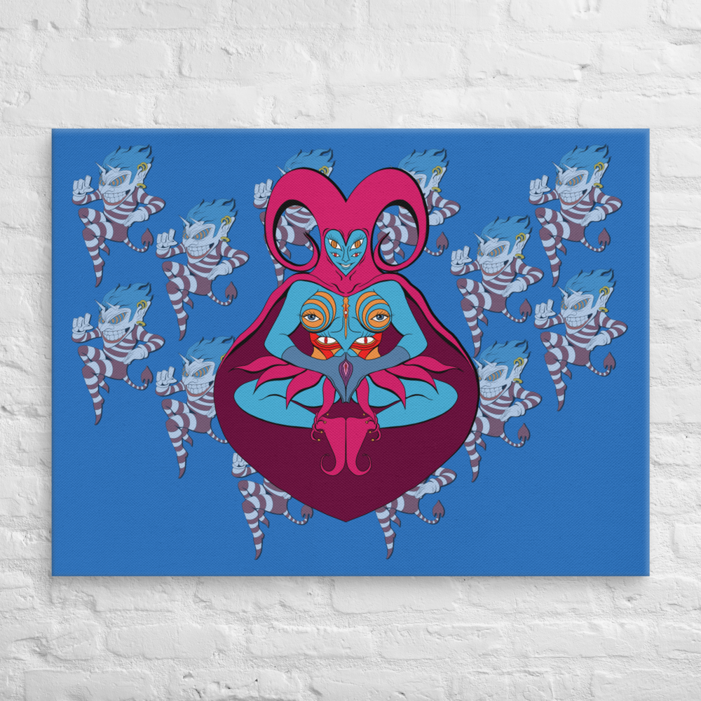 Female Jester -Psychedelic Open Edition Canvas Print (30"x40")