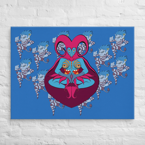 Female Jester -Psychedelic Open Edition Canvas Print (30"x40")