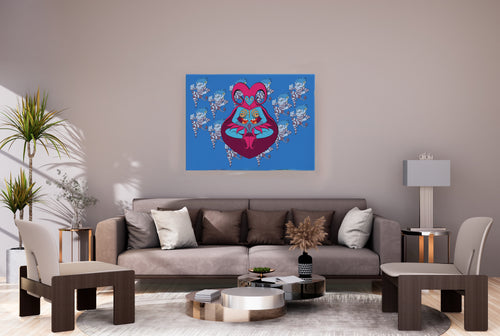 Female Jester -Psychedelic Open Edition Canvas Print (30"x40")