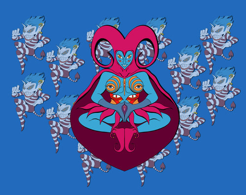 Female Jester -Psychedelic Open Edition Canvas Print (40"x30")